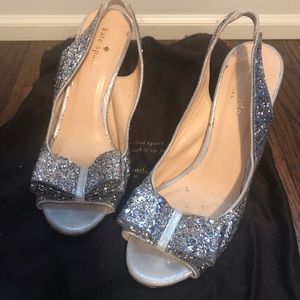 Silver glitter Kate Spade heels.